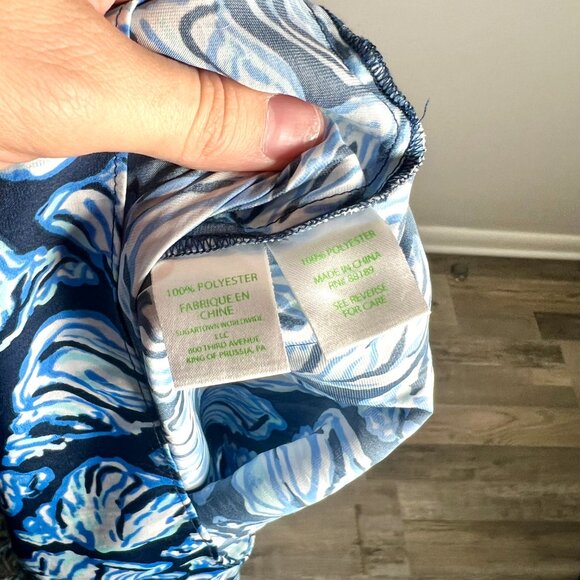 Lilly Pulitzer Blue Dusk Jumpsuit Shell High Tide Beach Vacation Resortwear XL - Picture 7 of 7